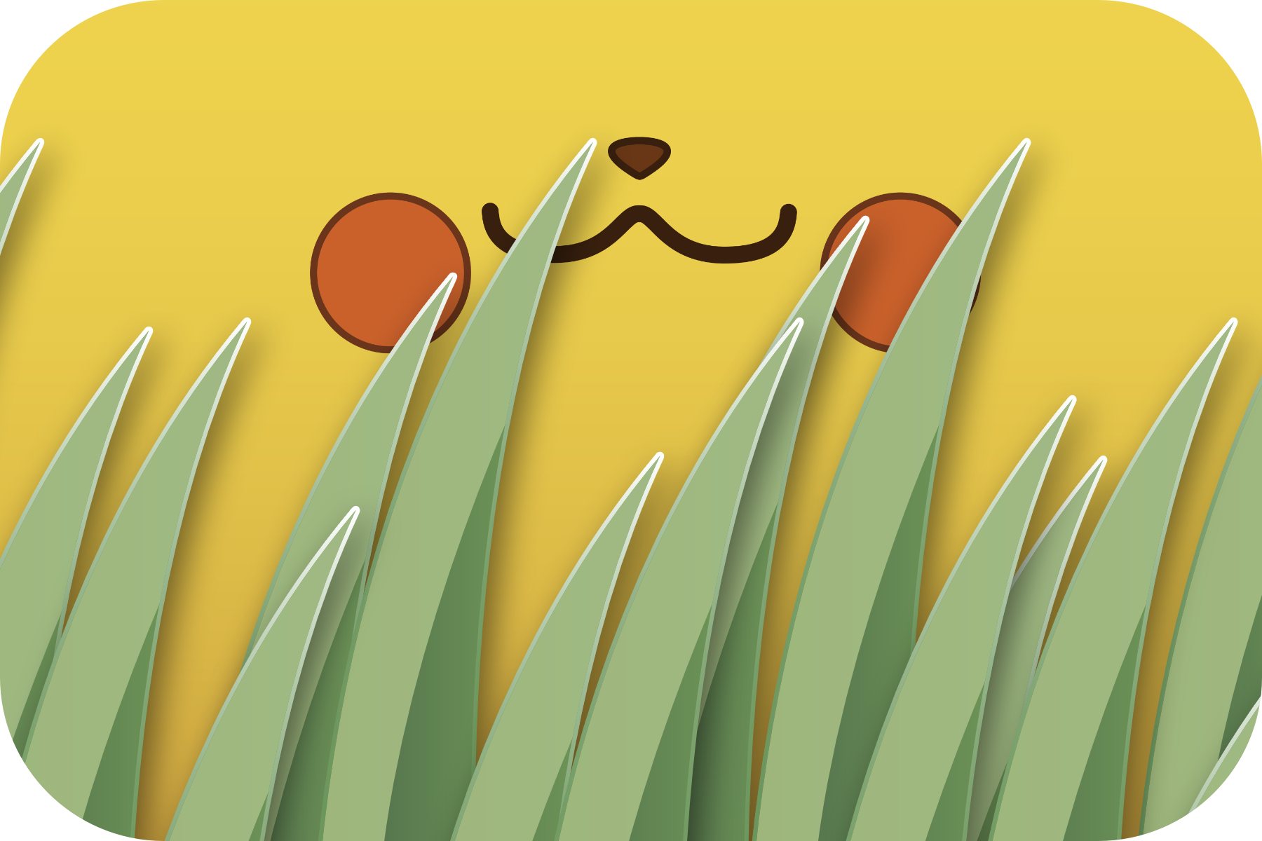 Logo invoking Pikachu hiding in the grass