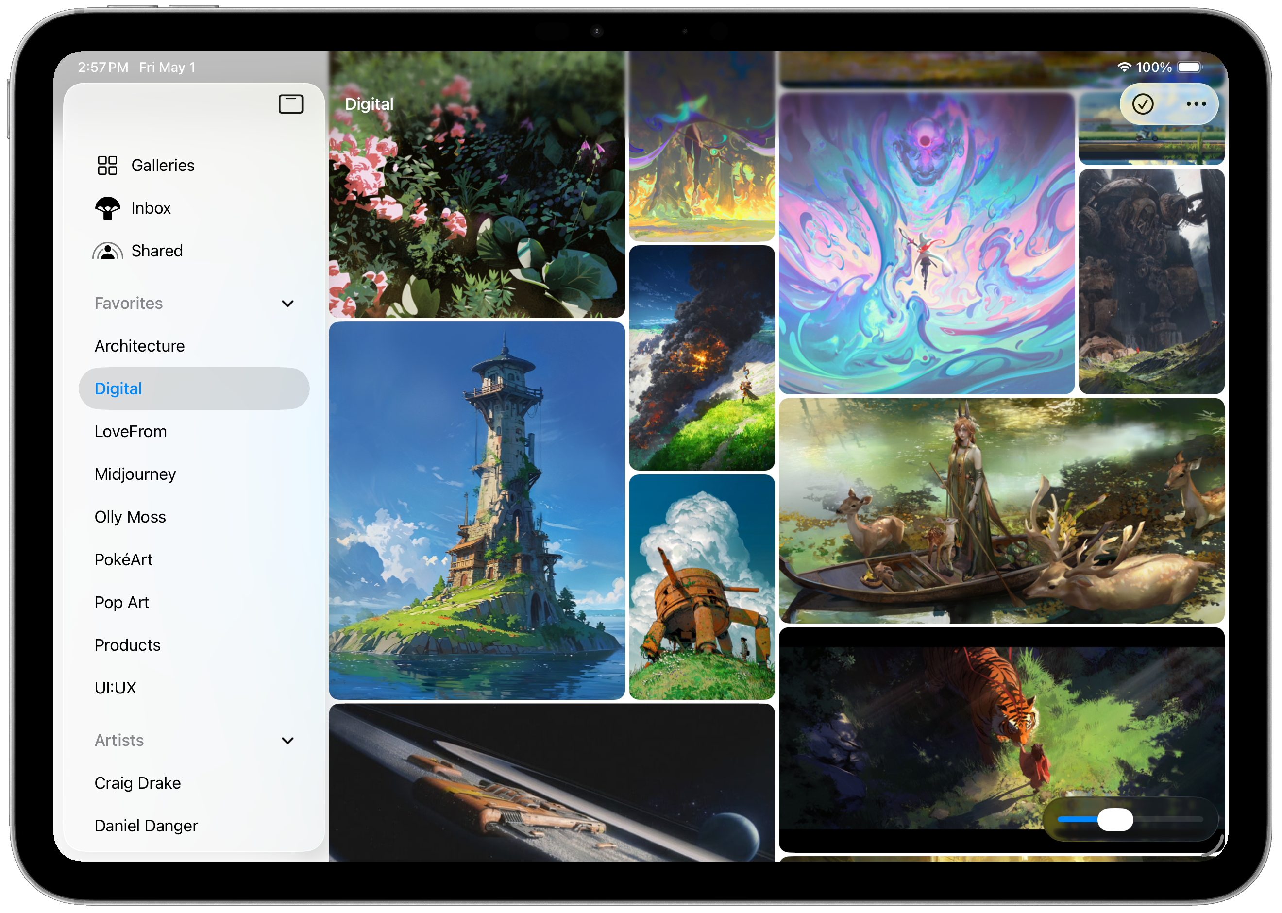 Screenshot of Vantage Point showing a mosaic gallery of architectural images